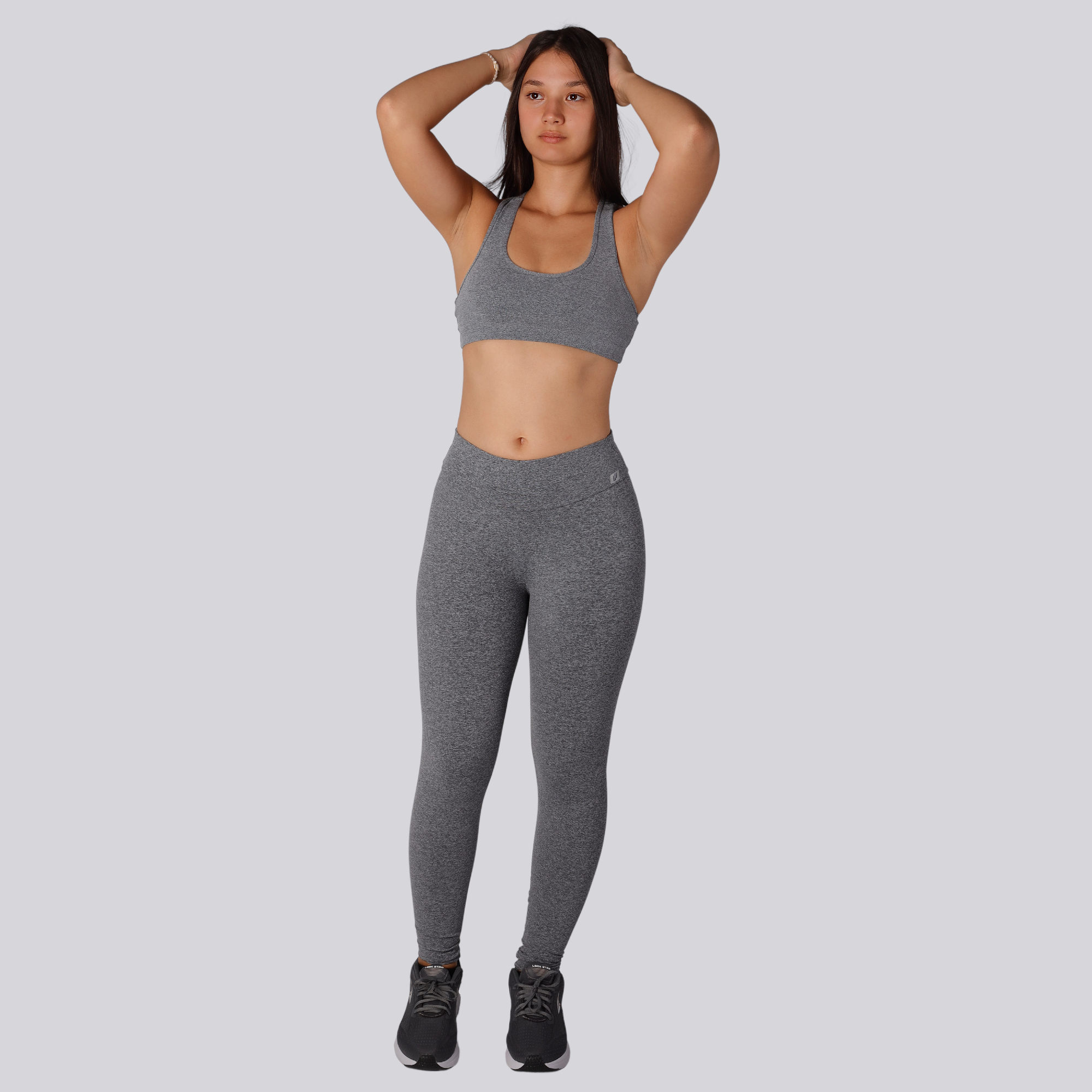 Legging academia cinza claro