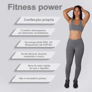 Legging academia cinza claro