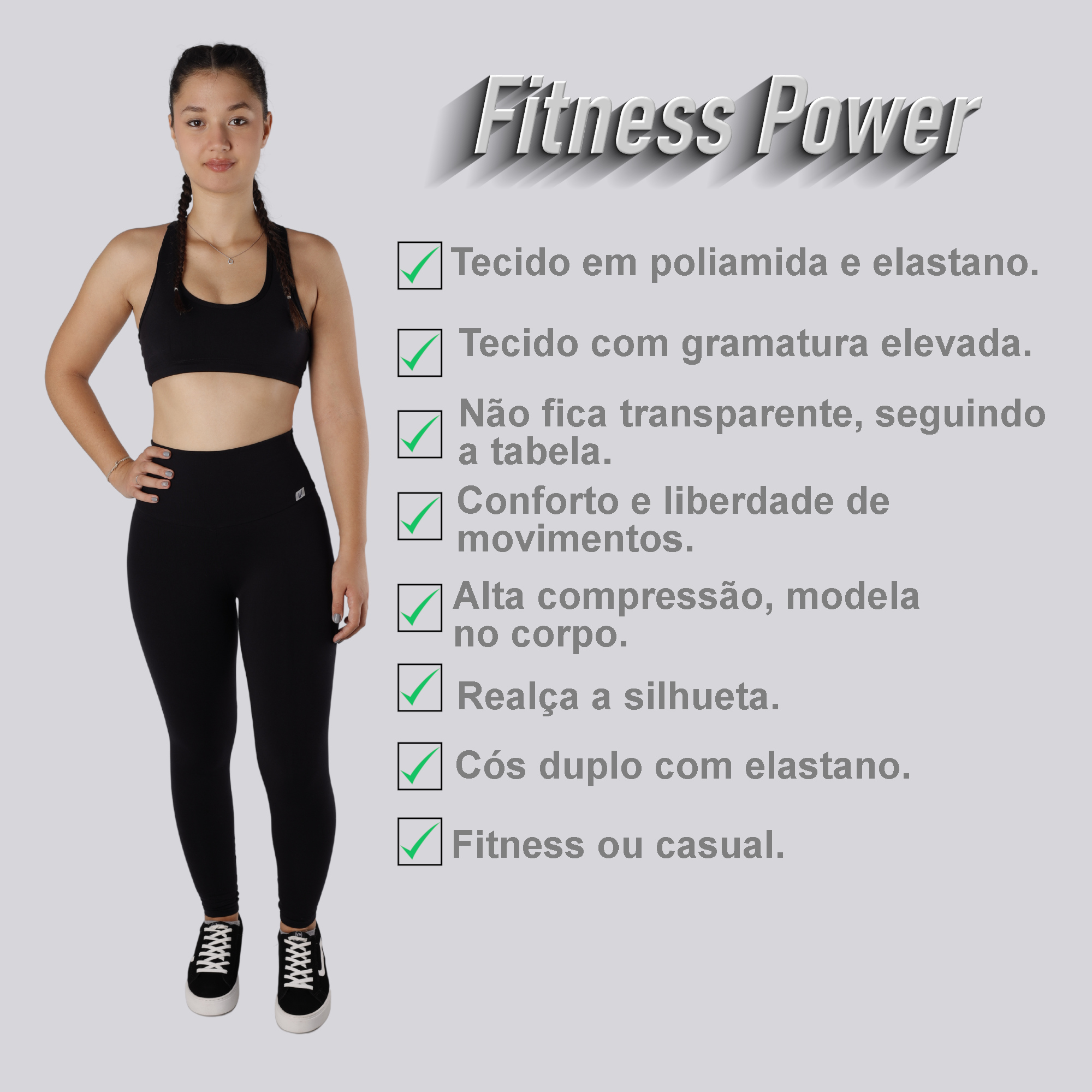Legging cós alto