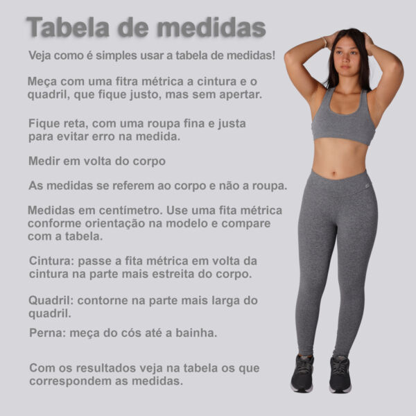 Legging academia cinza claro