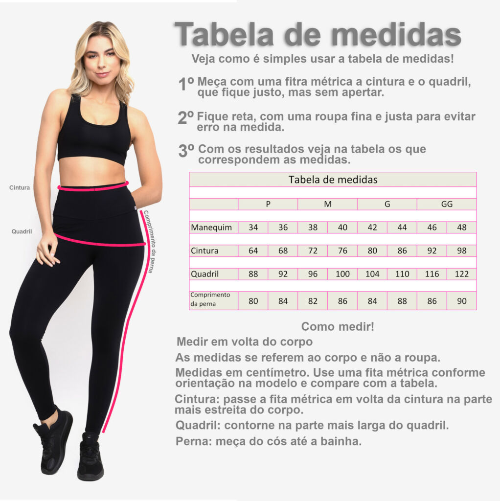 Tabela legging preta