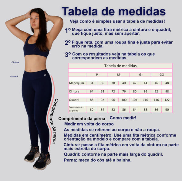Legging supplex azul marinho