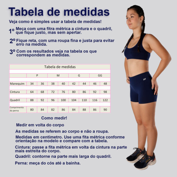 Shorts marinho academia