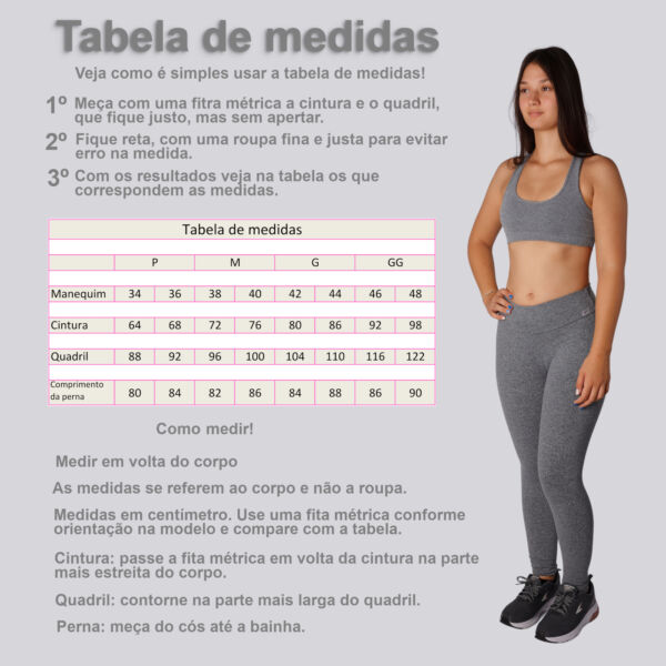 Legging academia cinza claro