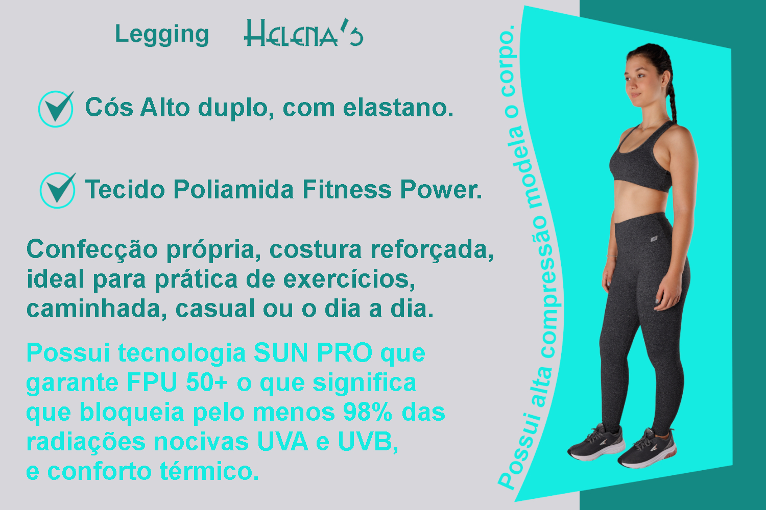 Legging fitness Legging mescla claro