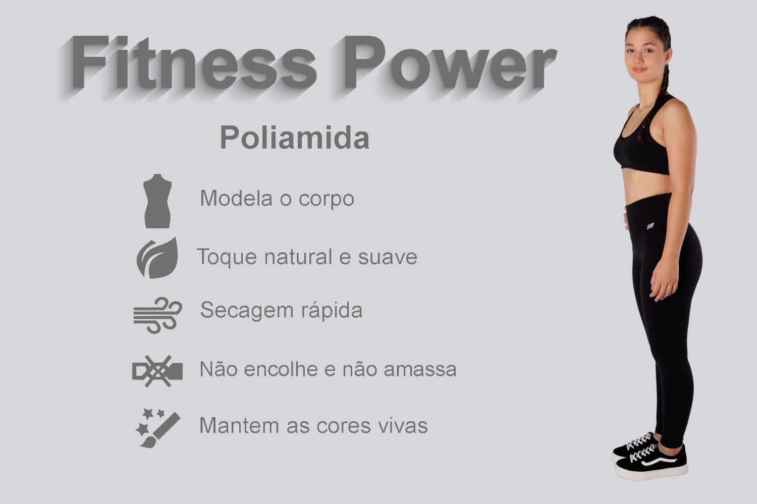 Legging preta Legging cós alto