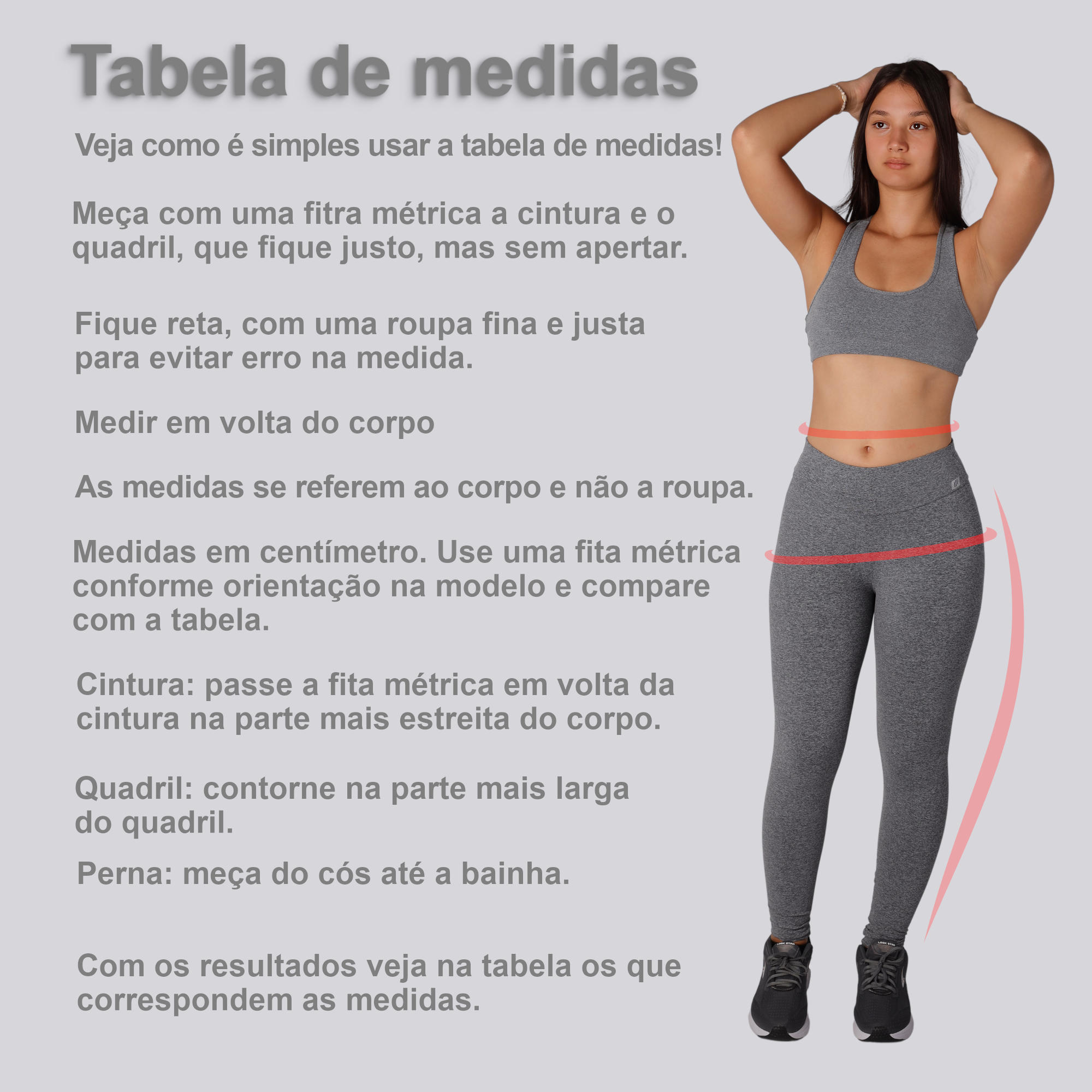 Legging academia cinza claro