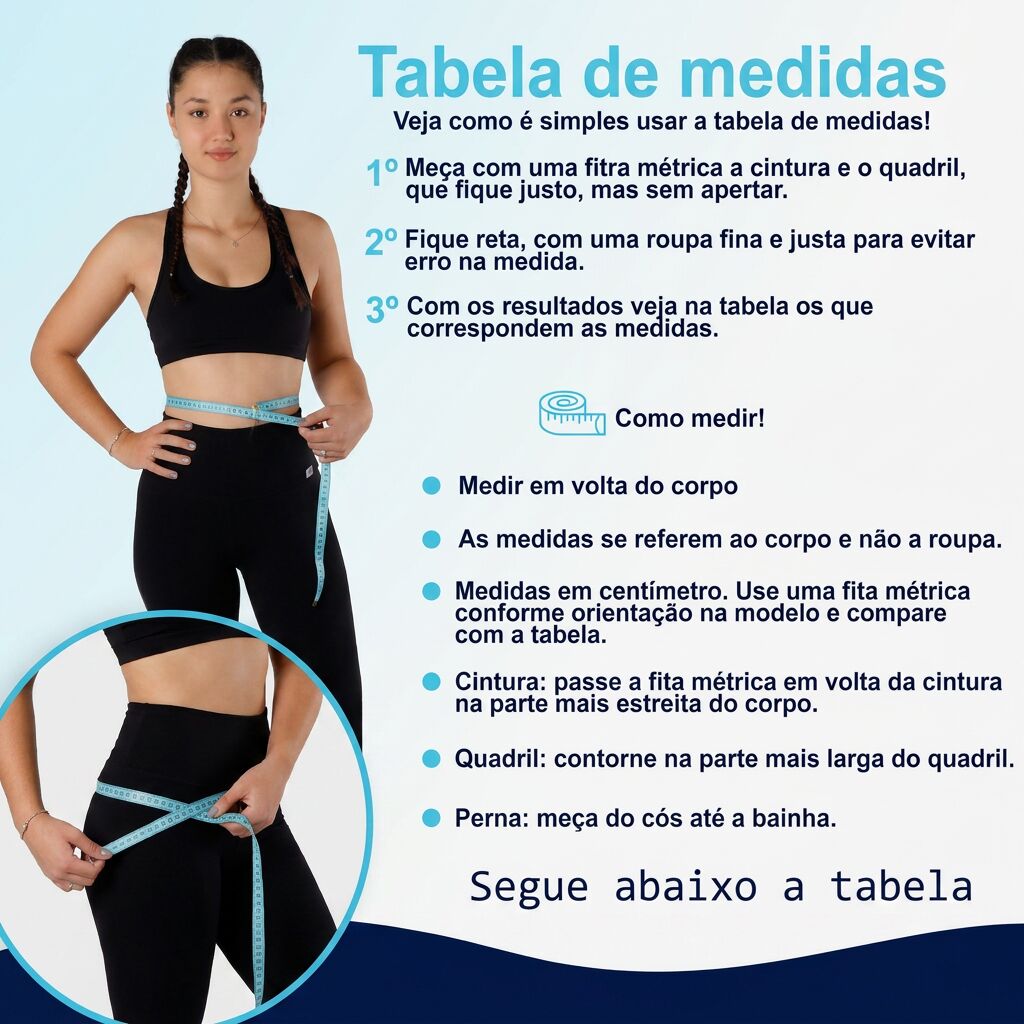 Tabela de Medidas Legging Preta