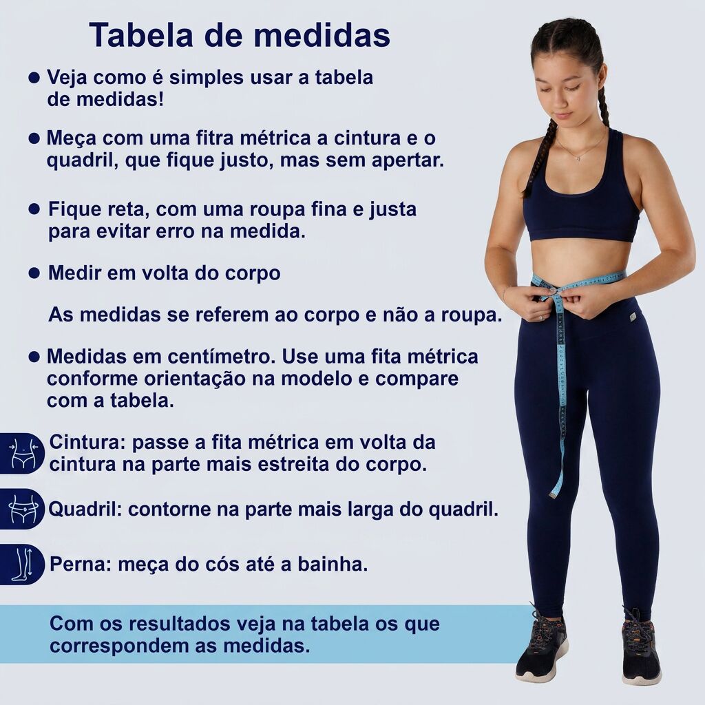 Legging cós alto marinho
