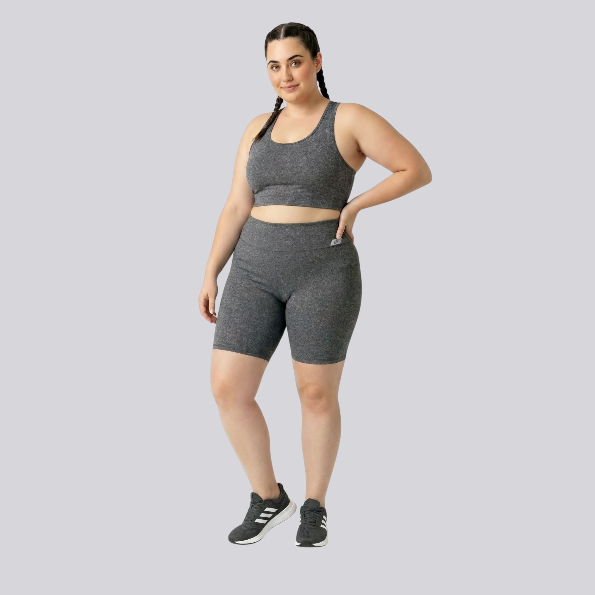 Bermuda Plus Size Mescla Escuro